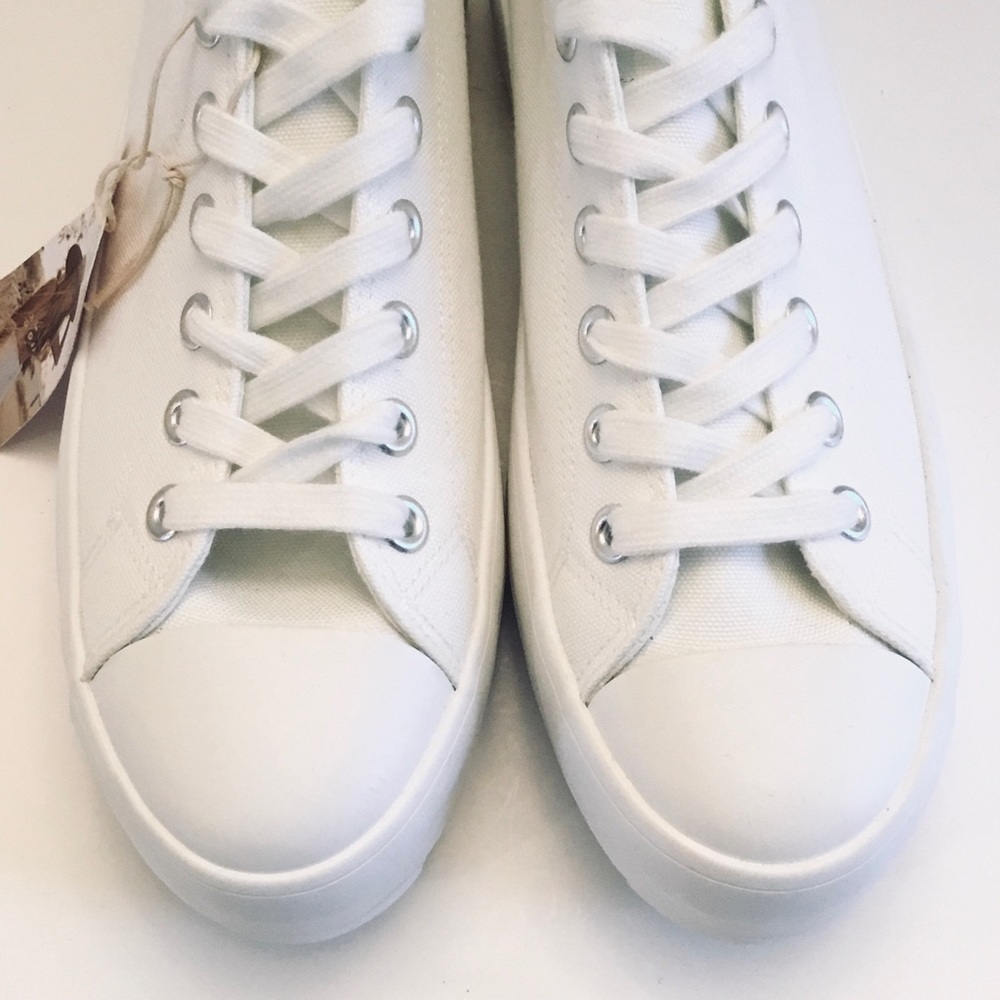 SINCERELY JULES VASCO White Canvas Platform Sneakers Low Cut Lace-up Size-10 NEW - Picture 5 of 15